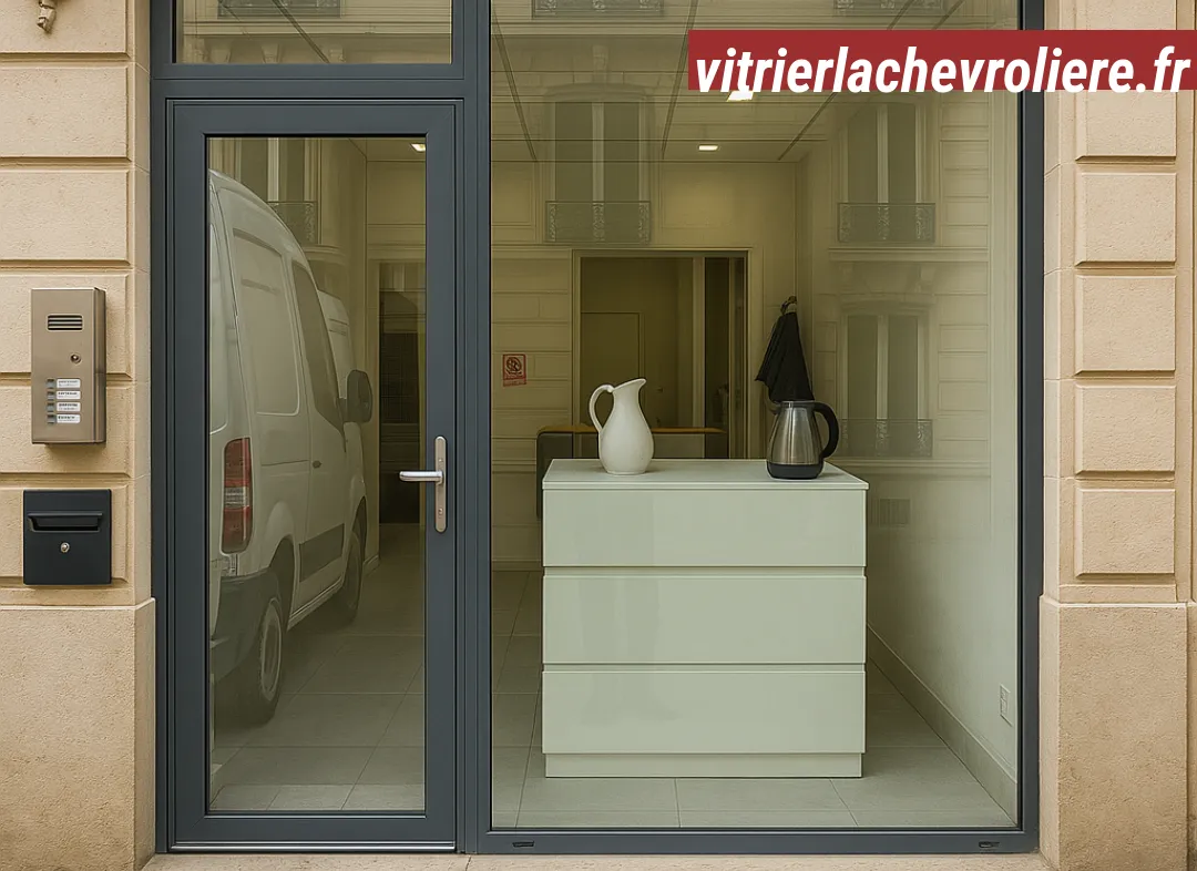 Façade vitrine de magasin en aluminium sur mesure à La Chevrolière